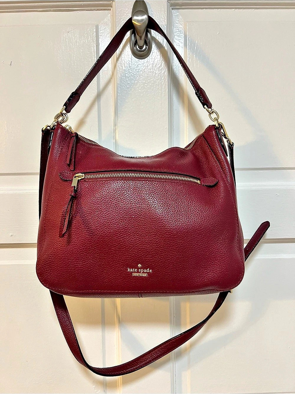 Kate spade Leather Shoulder Bag in Burgundy